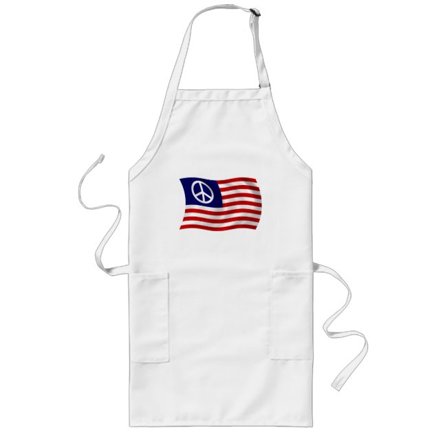 Fredsteckenflaggförkläde USA Långt Förkläde (Framsidan)