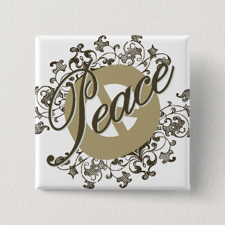 Fredsteckenvintagebrunt Knapp