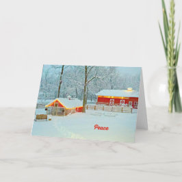 Fredsterkort med en scen för snögårdar helgkort