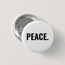 Fredstext, vit och svart, minimalistisk mot krig knapp