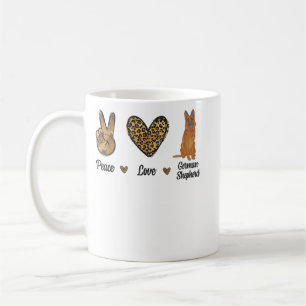 Fredstyska schepherd Leopard Älskare Pet Hund P Kaffemugg