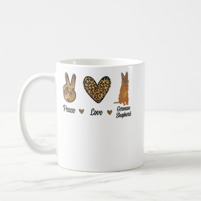Fredstyska schepherd Leopard Älskare Pet Hund P Kaffemugg (Vänster)