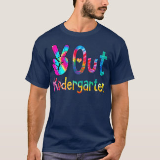 Fredsutgång Kindergarten Tie Dye Studenten förra d T Shirt