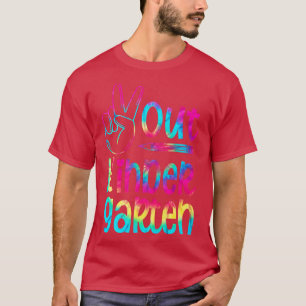 Fredsutgång Kindergarten Tie Dye Studenten förra d T Shirt