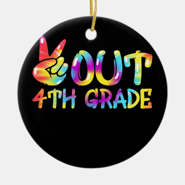 Fredsutlopp 4:e Klass Tie Dye Studenten förra dage Julgransprydnad Keramik (Framsidan)