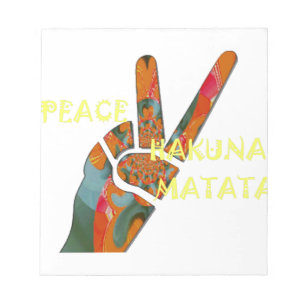 Fredsutlopp: Hakuna Matata Vibes-skylt Anteckningsblock