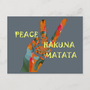Fredsutlopp: Hakuna Matata Vibes-skylt Vykort