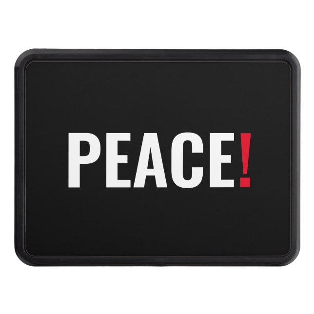 Fredsutropstecken svart, vit, röd, mot krig dragkroksskydd (Framsidan)