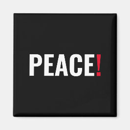 Fredsutropstecken svart, vit, röd, mot krig magnet