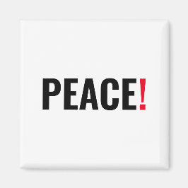 Fredsutropstecken vit svart, röd mot krig magnet