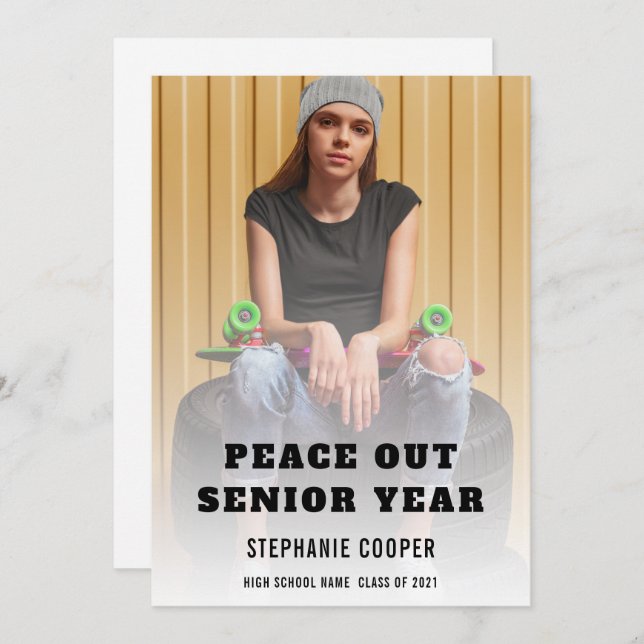 Fredsutträde i student under Studenten Meddelande (Fram/baksida)