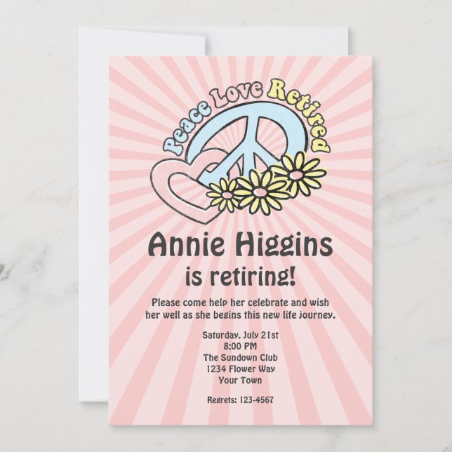 Fredsuttröttad inbjudan i Kärlek (Framsida)