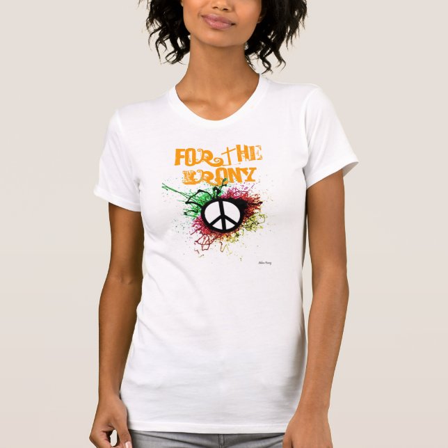 fredsymbol, för ironin tee shirt (Framsida)
