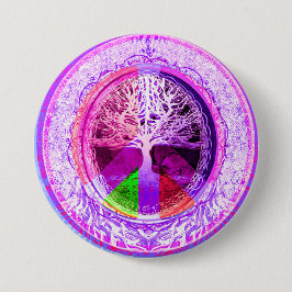 Fredsymbol i regnbågefärger knapp