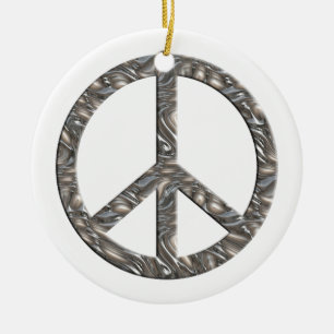 FREDsymbol - SILVER & GULD Julgransprydnad Keramik