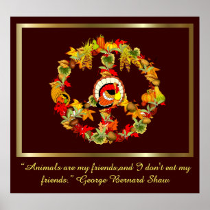 Fredsymbolthanksgiving Turkiet Poster