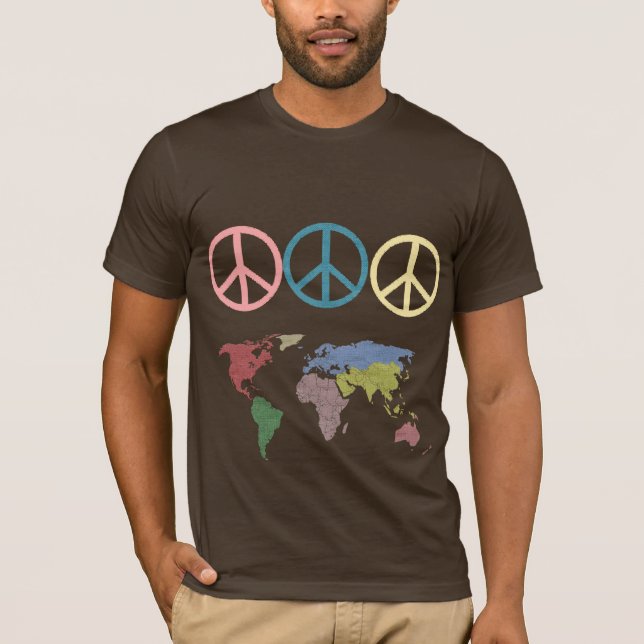 fredsymbolvärld t-shirt (Framsida)