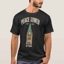 Fredtornet Ottawa Kanada Vintage Resemålning Affis T Shirt