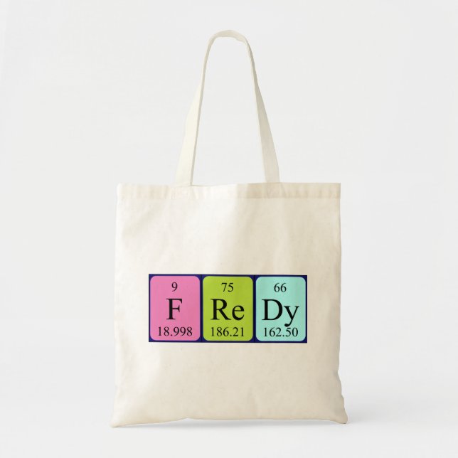 Fredy periodisk bord namn tote bag tygkasse (Framsidan)