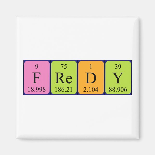 Fredy Periy bord namn magnet (Framsidan)