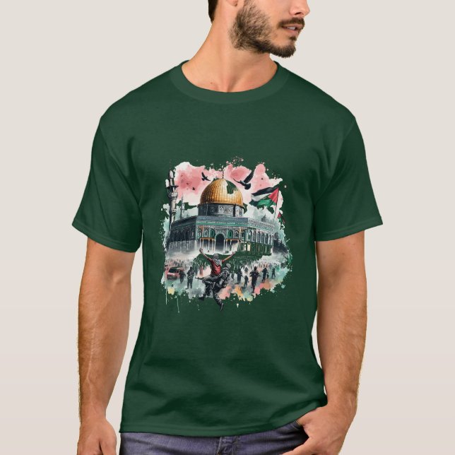 Free Al aqsa Mosque World Landmark T-Shirt (Framsida)