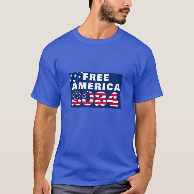 Free America (mörk) T-Shirt (Framsida)