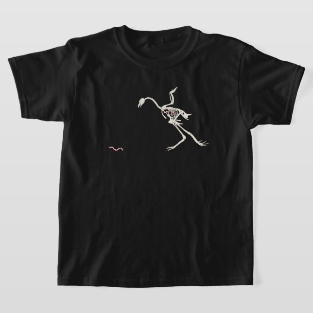 Free and Happy Chicken Skeletal T Shirt (Laydown)