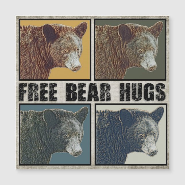 Free Bear Hugs - uppmuntringskort (Framsida)