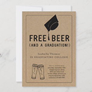 Free Beer Funny 2025 Studentfest Inbjudningar