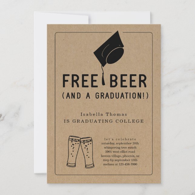 Free Beer Funny 2025 Studentfest Inbjudningar (Framsida)