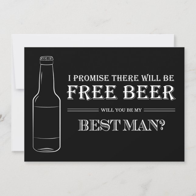 Free Beer Funny Best Man Groomsman Frieri (Framsida)