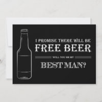 Free Beer Funny Best Man Groomsman Frieri
