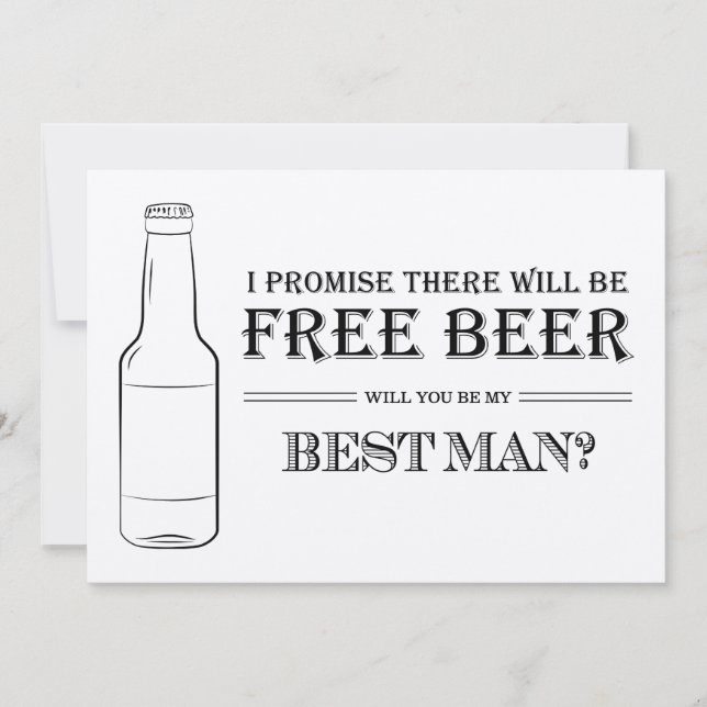 Free Beer Funny Best Man Groomsman Frieri (Framsida)