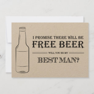 Free Beer Funny Best Man Groomsman Frieri