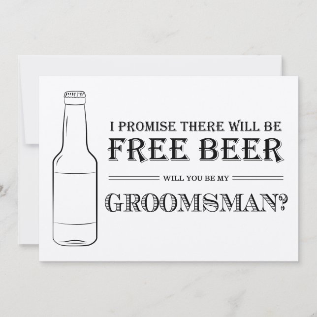 Free Beer Funny Groomsman Frieri (Framsida)