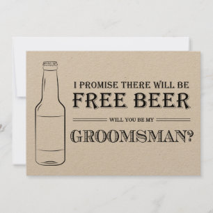 Free Beer Funny Groomsman Frieri