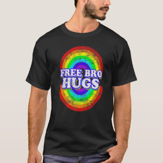 Free Bro Hugs  Rainbow Heart Lgbt Pride Month T Shirt