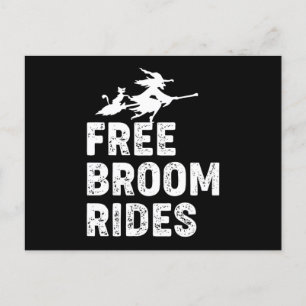 Free Broom Rides Vykort