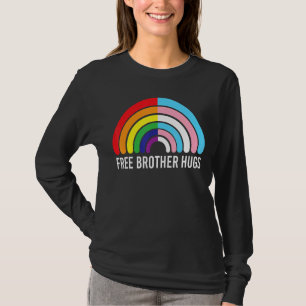 Free Brother Hugs Rainbow Transgender Flagga Lgbtq T Shirt