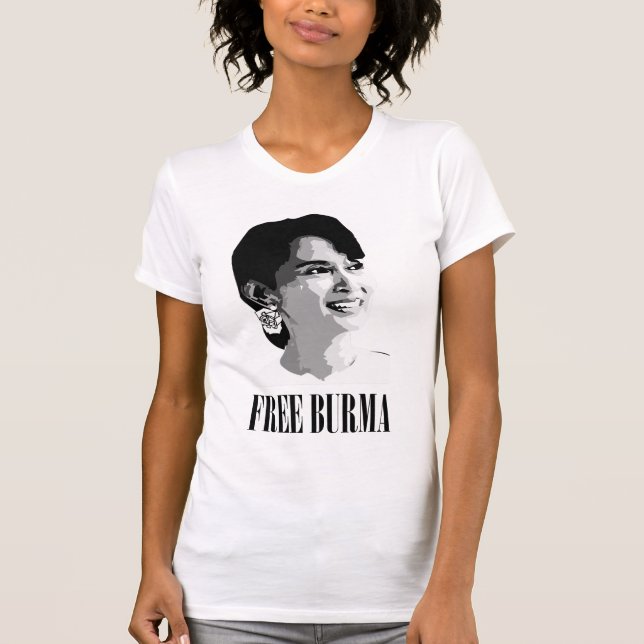 Free Burma - Aung Sang Suu Kyi Tee (Framsida)