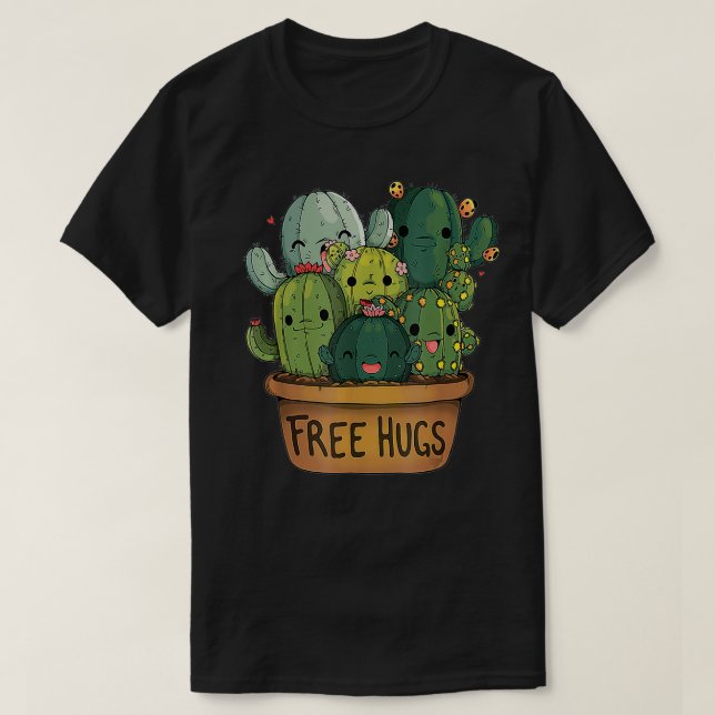 Free Cactus Hugs Tee Funny Cactus Present (Design framsida)