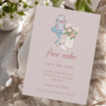 Free Cake Funny Dusty Rosa Inbjudningar<br><div class="desc">Med en vacker,  illustrerad blomma,  Mason burk och födelsedagstårta är inbjudan ett lustigt sätt att spara datumet för firande i bröllop.</div>
