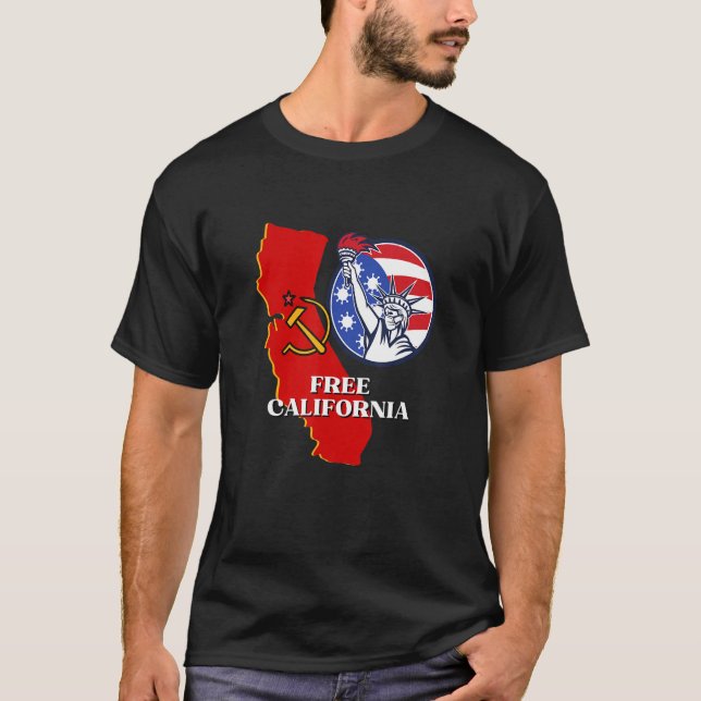 Free California Konservativ USA Patriot for Freed T Shirt (Framsida)