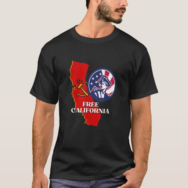 Free California Konservativ USA Patriot for Freed T Shirt (Framsida)