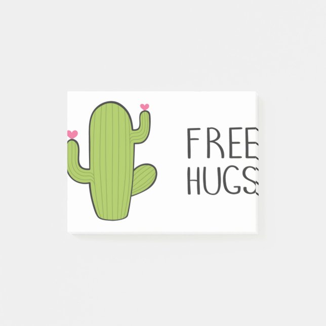 Free Cute HUGS, Lunt Fånig Hugger Post-it Block (Framsida)