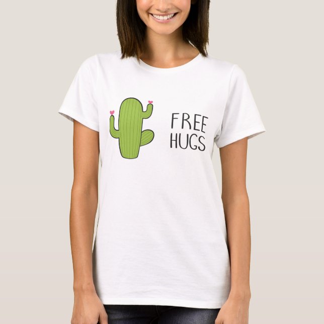 Free Cute HUGS, Lunt Fånig Hugger T Shirt (Framsida)