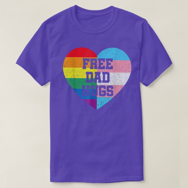 Free Dad Hugs LGBT Pride Awarenes Month Parades Ra T Shirt (Design framsida)