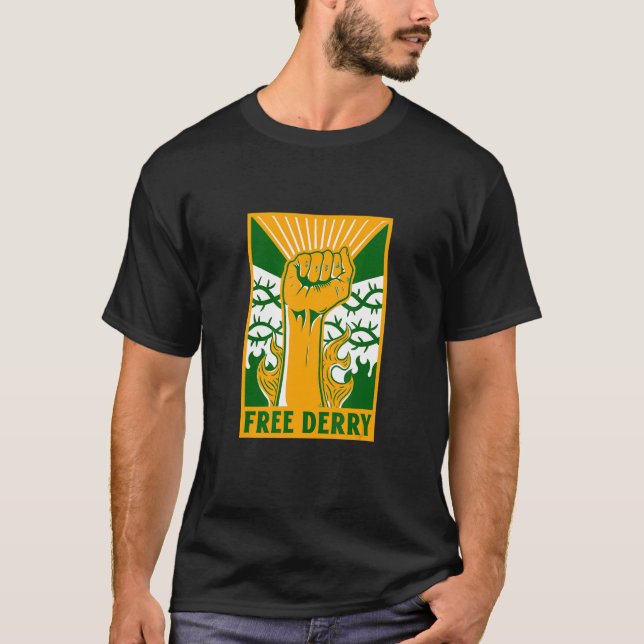 Free Derry Ireland T Shirt (Framsida)