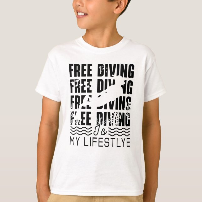 Free Diving Is My Lifestyle Apnoe Freediver Dive T Shirt (Framsida)