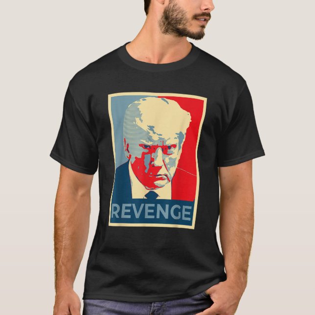 Free Donald Trump Mugg Shot Aldrig Surrender Retro T Shirt (Framsida)